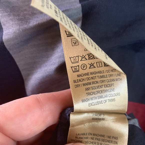 Burberry London Men’s Large Navy Plaid Button-Down Shirt Designer Check - Picture 4 of 8